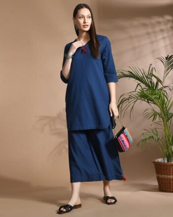 Women V-Neck Straight Kurta & Pants Set