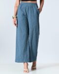 Women Straight Fit Flat-Front Palazzos with Elasticated Waistband