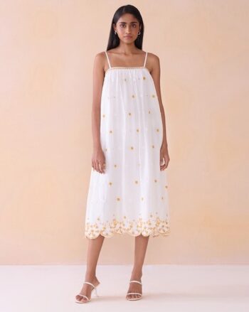 Women Floral Embroidered Shift Dress