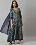 Women Floral Print A-Line Kurta with Dupatta