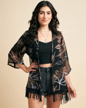 Floral Print Georgette Shrug