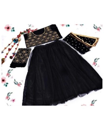 Women Embroidered Flared Lehenga Choli Set with Dupatta