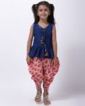 Jaipuri Print Top with Dhoti Pants