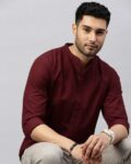 british_club_maroon_mandarin_collar_slim_fit_solid_shirt.jpg