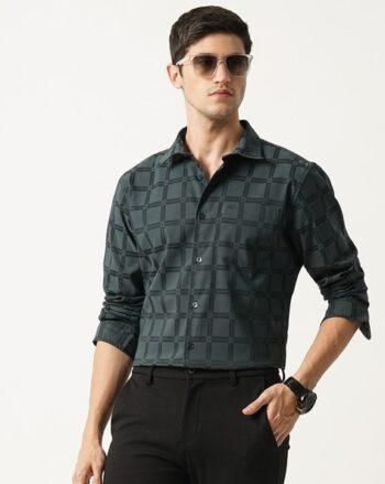 Self Check Structured Slim Fit Shirt