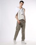 Men Relaxed Fit Flat-Front Trousers