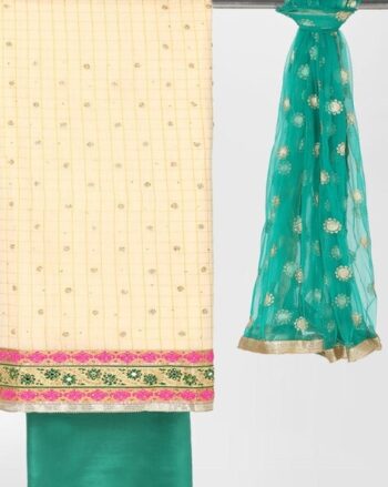 Checked 3-Piece Dress Material