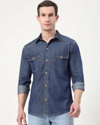Men Spread-Collar Regular Fit Shirt