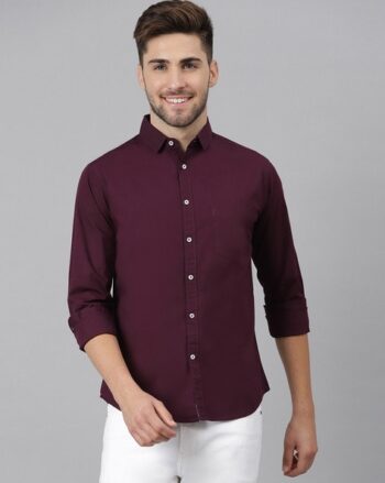 Slim Fit Shirt with Spread Collar