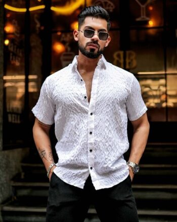 Men Self-design Regular Fit Shirt