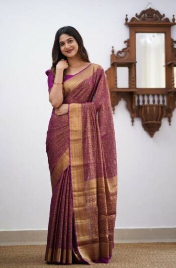 Striped Kanjivaram Pure Silk Saree