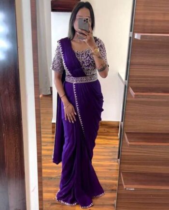 Embroidered Bollywood Pure Silk Saree