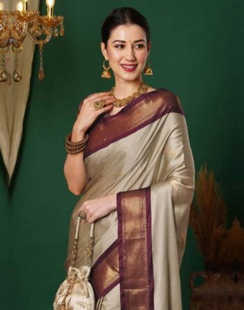 Printed Kanjivaram Jacquard, Pure Silk Saree