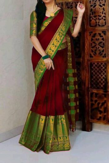 Woven Narayanpet Cotton Blend, Cotton Silk Saree