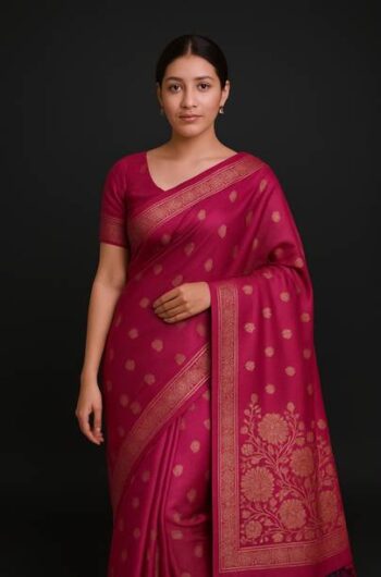 Embroidered Banarasi Pure Silk Saree