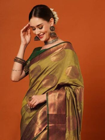 Woven Banarasi Jacquard, Pure Silk Saree