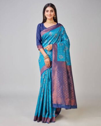 Woven Kanjivaram Pure Silk, Silk Blend Saree