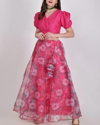 Floral Print Lehenga Choli Set