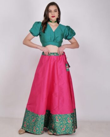 Women Floral Woven Flared Lehenga & Choli Set