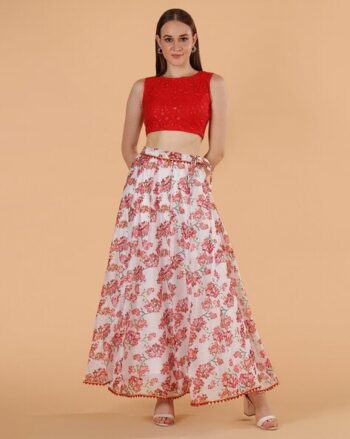Women Embroidered A-Line Lehenga with Blouse
