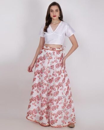 Women Floral Print A-Line Lehenga with Blouse