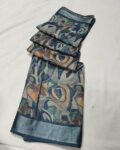 Women Printed Cotton Linen Saree