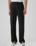Men Solid Relaxed Fit Flat Front Trousers