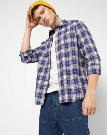 Checked Button-Down Poplin Shirt