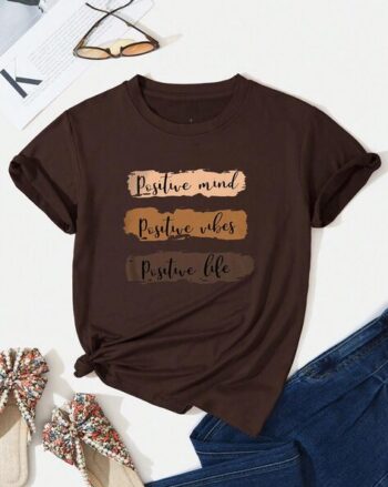 Women Typographic Print Oversized Fit Round-Neck T-Shirt