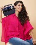 Women Shirt Collar Asymmetric Hem Oversized Kaftan Tunic