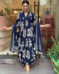 Women Floral Print Anarkali Kurta Set with Dupatta
