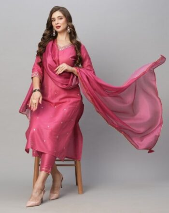 Embroidered Straight Kurta Set