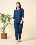 Women Floral Print Top & Pyjamas Nightwear Set