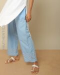Gota Patti Embroidered Cotton Straight Pants