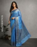 Hand Dyed Silk Linen Banarasi Saree