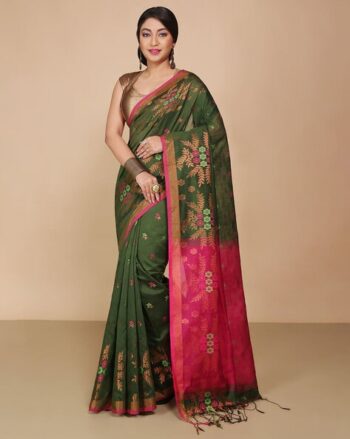 Floral Woven Design Silk Cotton Saree