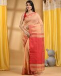 Temple Par Designed Pure Cotton Saree with Blouse Piece