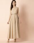 Floral Print One-Shoulder Dress with Waist Belt