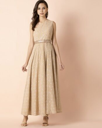 Floral Print One-Shoulder Dress with Waist Belt
