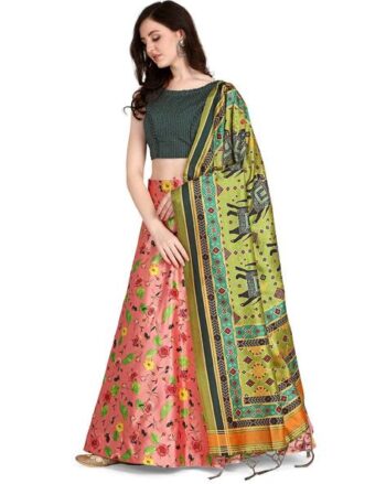 Floral Print Lehenga & Choli Set with Dupatta