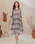 Women Chevron Print Kurta & Palazzos Co-Ord Set