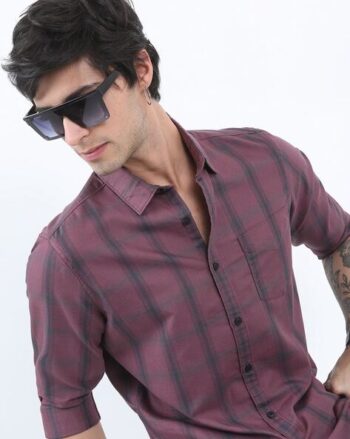 Striped Slim Fit Shirt with Patch Pocket