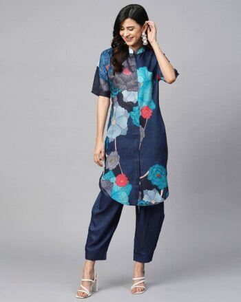 Women Floral Print Kurta with Pants Set