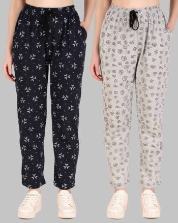 Women Pack of 2 Printed Relaxed Fit Pants