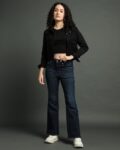 Women Lightly Washed High-Rise 726 Flared Jeans