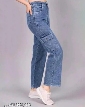 Women Lightly Washed Baggy Relaxed Jeans