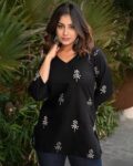 Women Leaf Print No Darts Straight Kurta