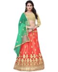 Women Embroidered Kalidar Lehenga Choli Set with Dupatta
