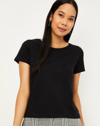 Women Regular Fit Crew-Neck T-Shirt