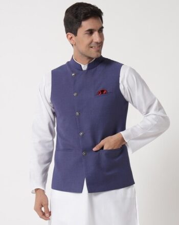 Men Nehru Jacket with Welt Pockets